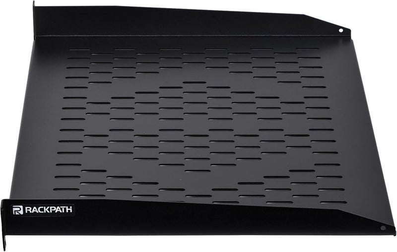 RackPath 1U Cantilever Universal Rack Shelf - 14in Deep – Rackmount Shelf for 19’’ AV/Network Equipment Racks – 55lbs Capacity - 2Pack - Image 5